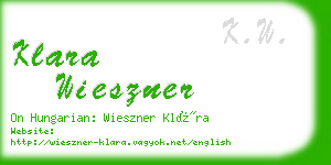 klara wieszner business card